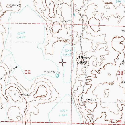 Topographic Map of Albert Lake, OR