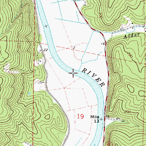 Topographic Map of Alder Creek, OR