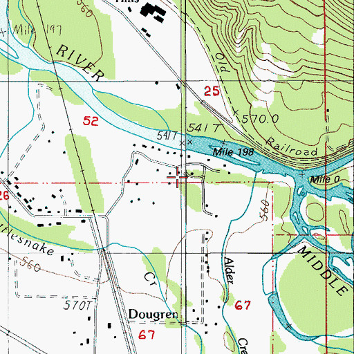 Topographic Map of Alder Creek, OR