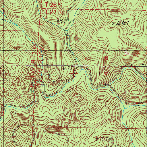 Topographic Map of Alder Creek, OR
