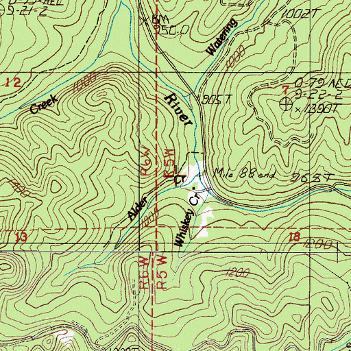 Topographic Map of Alder Creek, OR
