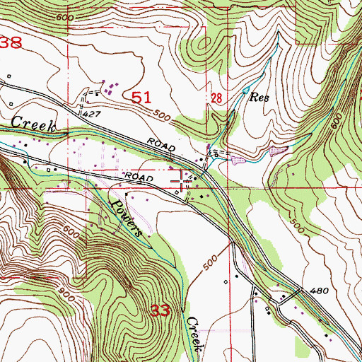Topographic Map of Alder Creek, OR