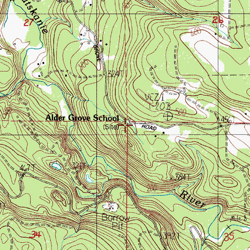 Topographic Map of Alder Grove School, OR