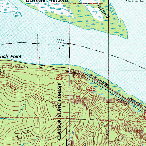 Topographic Map of Aldrich Point, OR