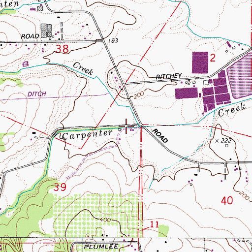 Topographic Map of Alexander Creek, OR