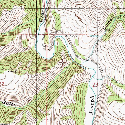 Topographic Map of Alford Gulch, OR