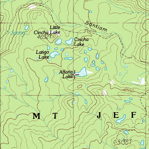 Topographic Map of Alforja Lake, OR