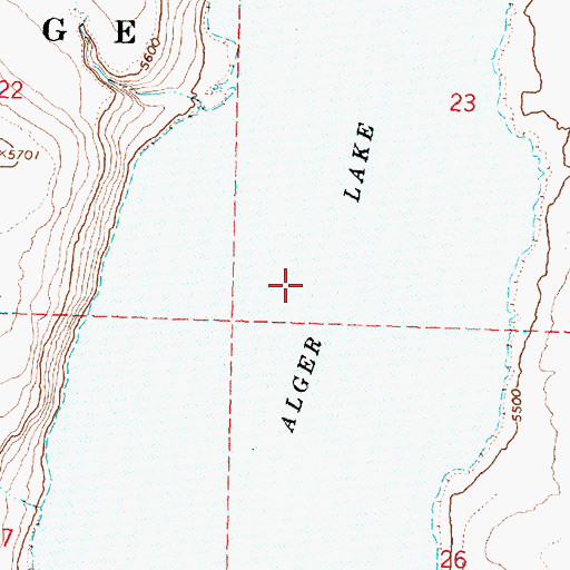 Topographic Map of Alger Lake, OR