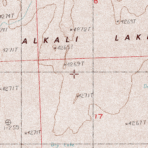 Topographic Map of Alkali Lake, OR