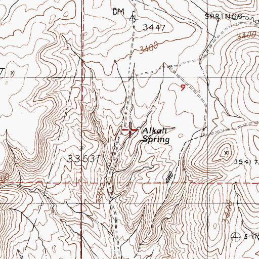 Topographic Map of Alkali Spring, OR