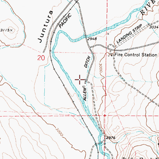 Topographic Map of Allen Ditch, OR