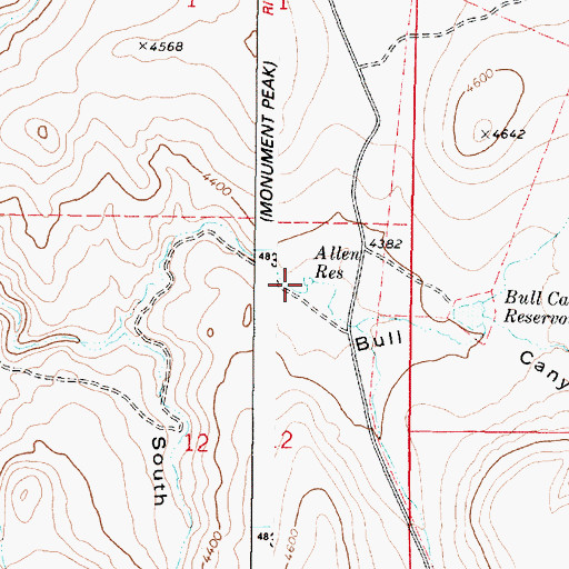 Topographic Map of Allen Reservoir, OR