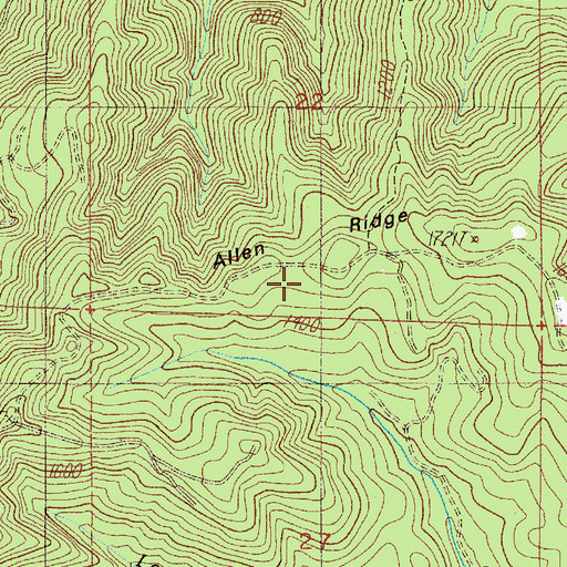 Topographic Map of Allen Ridge, OR