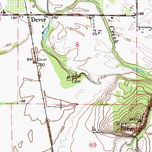 Topographic Map of Allphin Cemetery, OR