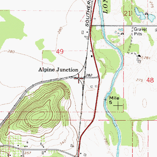 Topographic Map of Alpine Junction, OR