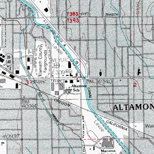 Topographic Map of Altamont, OR