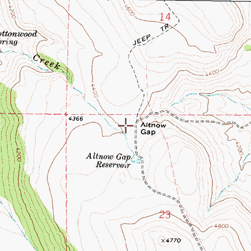 Topographic Map of Altnow Gap, OR