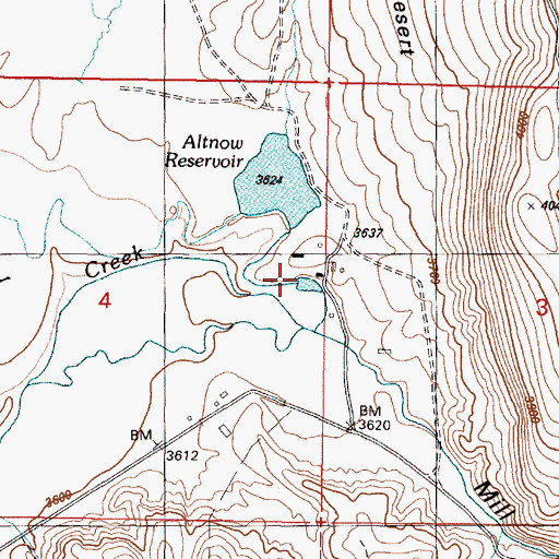 Topographic Map of Altnow Ranch, OR