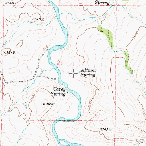 Topographic Map of Altnow Spring, OR