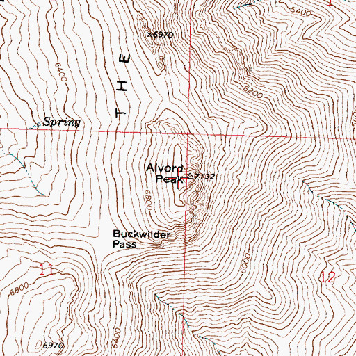 Topographic Map of Alvord Peak, OR