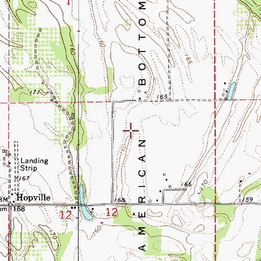 Topographic Map of American Bottom, OR