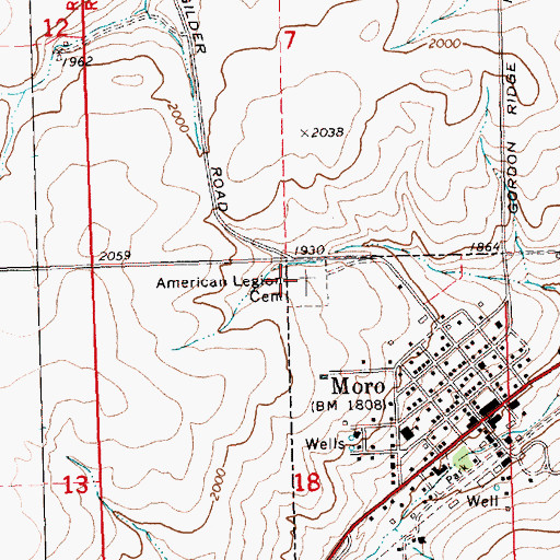 Topographic Map of American Legion Cemetery, OR