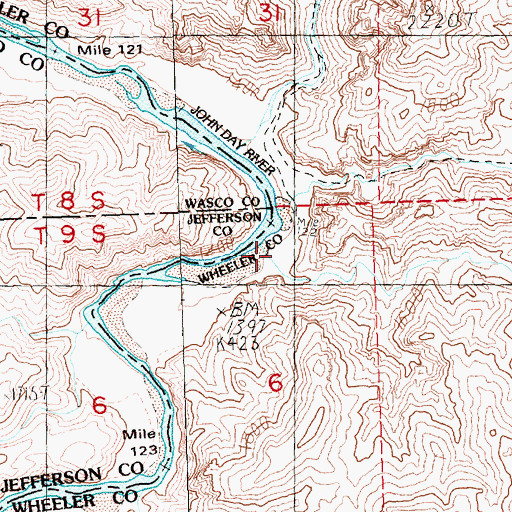 Topographic Map of Amine Canyon, OR