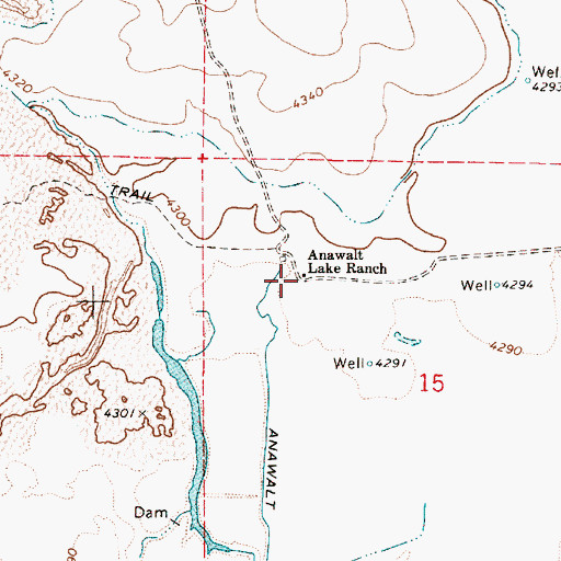 Topographic Map of Anawalt Lake Ranch, OR