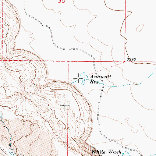 Topographic Map of Anawalt Reservoir, OR