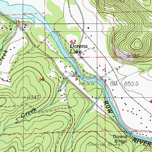 Topographic Map of Anderson Creek, OR