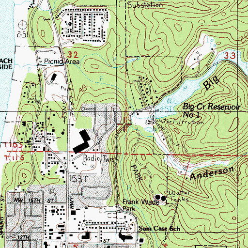 Topographic Map of Anderson Creek, OR