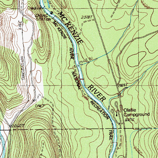 Topographic Map of Anderson Creek, OR