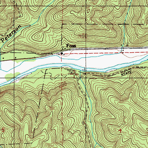 Topographic Map of Anderson Creek, OR