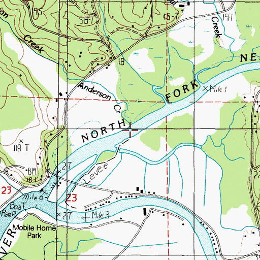 Topographic Map of Anderson Creek, OR