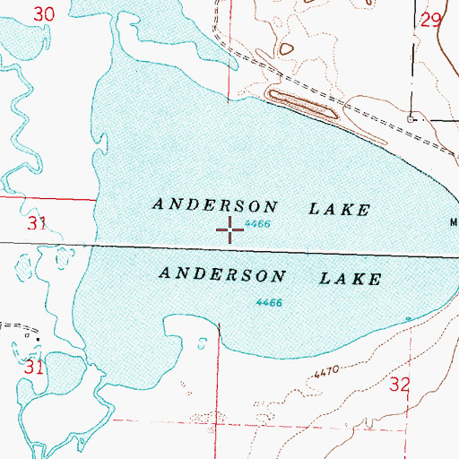 Topographic Map of Anderson Lake, OR