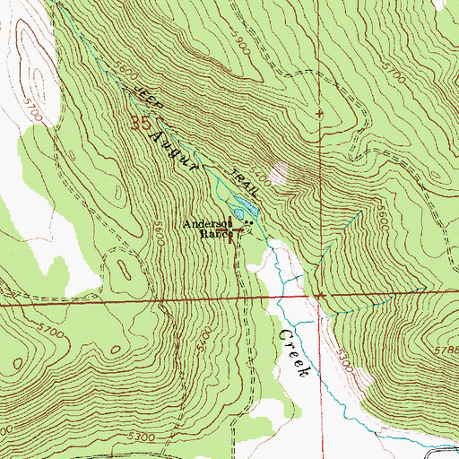 Topographic Map of Anderson Ranch, OR