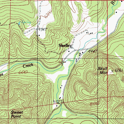 Topographic Map of Andrews Creek, OR