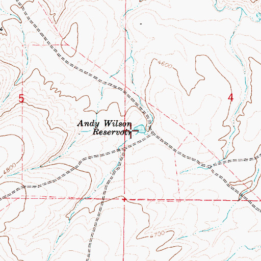 Topographic Map of Andy Wilson Reservoir, OR