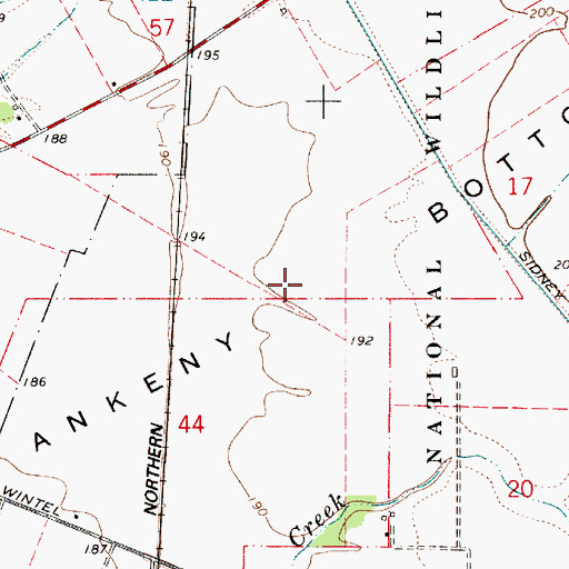 Topographic Map of Ankeny Bottom, OR