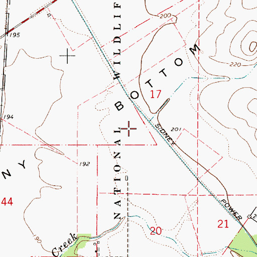Topographic Map of Ankeny National Wildlife Refuge, OR