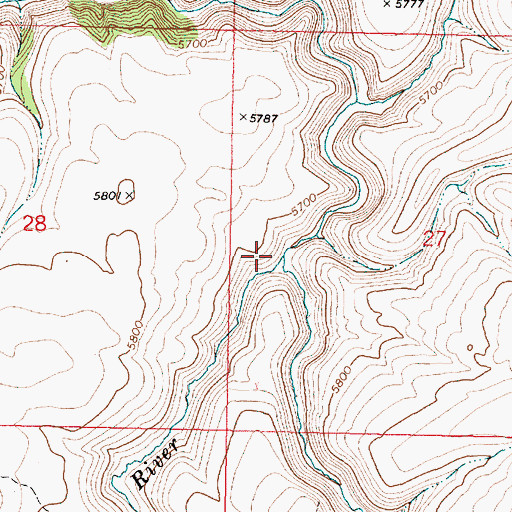Topographic Map of Ankle Creek, OR