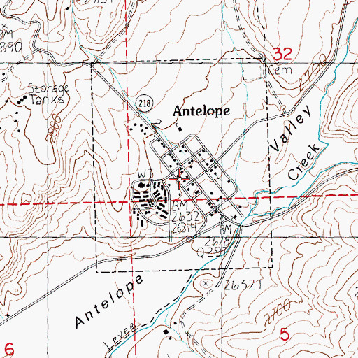 Topographic Map of Antelope, OR