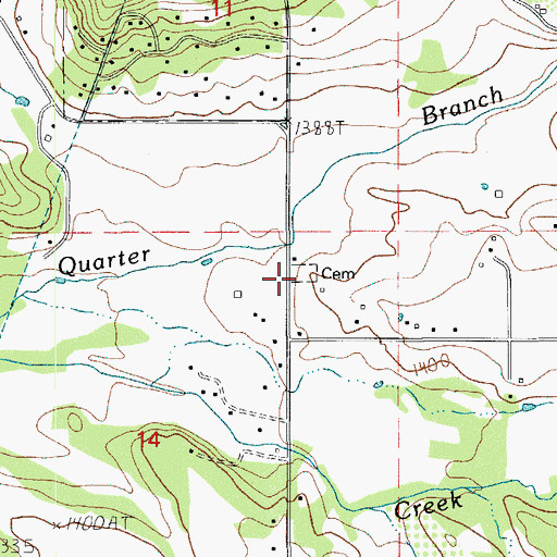 Topographic Map of Antelope Cemetery, OR
