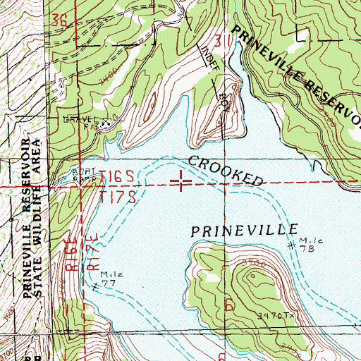 Topographic Map of Antelope Creek, OR