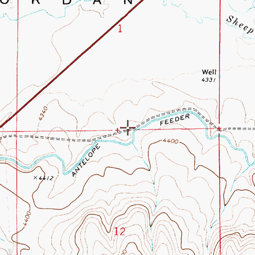 Topographic Map of Antelope Feeder Canal, OR