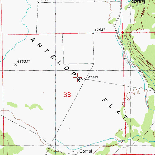 Topographic Map of Antelope Flat, OR