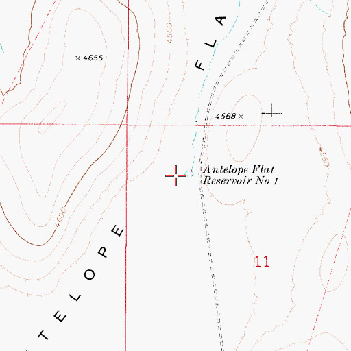 Topographic Map of Antelope Flat Reservoir Number One, OR