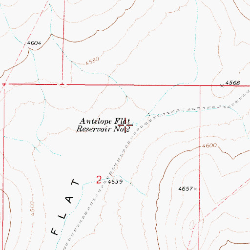 Topographic Map of Antelope Flat Reservoir Number Two, OR