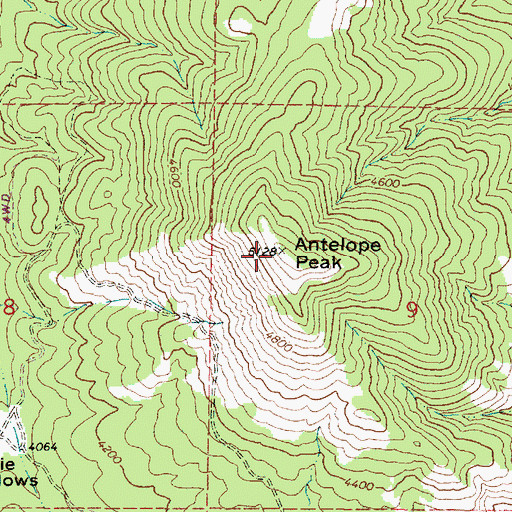 Topographic Map of Antelope Peak, OR