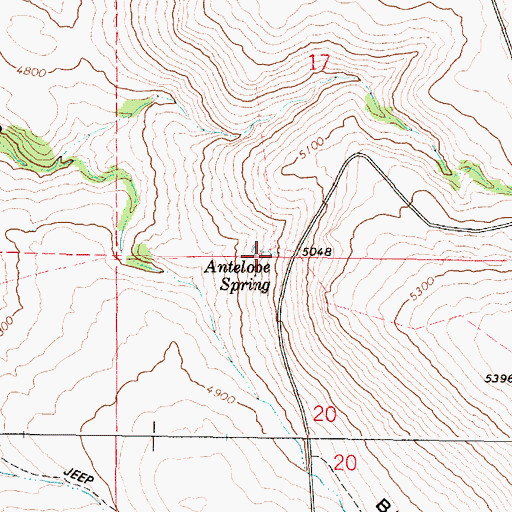 Topographic Map of Antelope Spring, OR